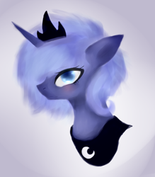 Size: 1068x1220 | Tagged: safe, artist:xkizux, princess luna, alicorn, pony, female, horn, mare, s1 luna, solo