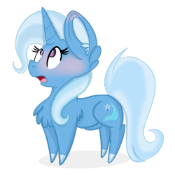 Size: 675x675 | Tagged: safe, artist:tricks-up-my-sleeve, derpibooru import, trixie, pony, unicorn, blushing, chest fluff, ear fluff, solo