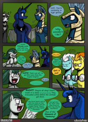 Size: 1950x2700 | Tagged: safe, artist:dracojayproduct, fleetfoot, princess luna, spitfire, oc, oc:pierson, oc:reginald, oc:willow, alicorn, pony, comic:lunar isolation, comic