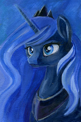 Size: 389x582 | Tagged: safe, artist:maytee, princess luna, alicorn, pony, female, horn, mare, simple background, solo