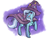 Size: 1056x828 | Tagged: safe, artist:moon-beams, derpibooru import, trixie, pony, unicorn, blue coat, female, horn, mare, smiling, solo, two toned mane