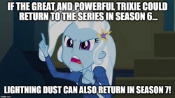 Size: 896x500 | Tagged: safe, derpibooru import, edit, edited screencap, screencap, lightning dust, trixie, equestria girls, rainbow rocks, image macro, meme, trixie yells at everything, trixie's eqg demands