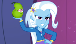 Size: 972x564 | Tagged: safe, derpibooru import, edit, edited screencap, screencap, trixie, equestria girls, rainbow rocks, biting pear of salamanca, meme