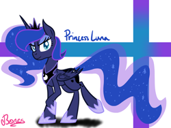 Size: 1280x960 | Tagged: safe, artist:nothin-but-my-bones, princess luna, alicorn, pony, female, horn, lunadoodle, mare, solo