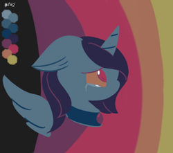 Size: 420x371 | Tagged: safe, artist:twinntasura, princess luna, alicorn, pony, color palette challenge, crying, solo