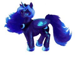 Size: 1187x869 | Tagged: safe, artist:yellowkitten99, princess luna, alicorn, pony, female, horn, mare, simple background, solo, transparent background