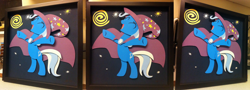 Size: 5376x1936 | Tagged: safe, derpibooru import, trixie, pony, unicorn, female, mare, photo, shadowbox, solo