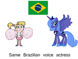 Size: 1024x768 | Tagged: safe, princess luna, alicorn, pony, brazil, brazilian portuguese, exploitable meme, leticia quinto, meme, same voice actor, the fairly oddparents