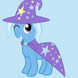 Size: 636x636 | Tagged: safe, artist:q920093, derpibooru import, trixie, smiling, wink