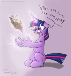 Size: 1114x1181 | Tagged: safe, artist:pooryorick, derpibooru import, twilight sparkle, unicorn twilight, pony, unicorn, female, hand, magic, mare, solo, telekinesis, vulgar