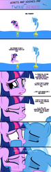 Size: 1050x3480 | Tagged: safe, artist:navitaserussirus, derpibooru import, trixie, twilight sparkle, apology, asktwixiegenies, crying, female, genie, hearts and hooves day, kissing, lesbian, shipping, twixie, wavy mouth