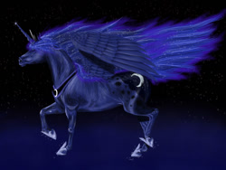 Size: 1024x768 | Tagged: safe, artist:taranya, princess luna, alicorn, pony, female, horn, mare, realistic, solo