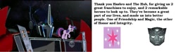 Size: 1017x302 | Tagged: safe, derpibooru import, twilight sparkle, hasbro, optimus prime, the hub, transformers