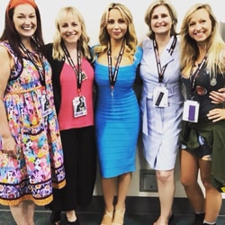 Size: 705x705 | Tagged: safe, derpibooru import, human, andrea libman, ashleigh ball, cathy weseluck, female, irl, irl human, meta, milf, photo, san diego comic con, sdcc 2017, tabitha st. germain, tara strong, twitter