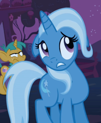 Size: 450x550 | Tagged: safe, derpibooru import, screencap, snails, trixie, boast busters, reaction image