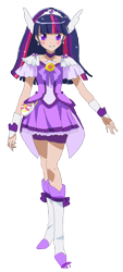 Size: 477x1057 | Tagged: safe, artist:obscuresaku, derpibooru import, twilight sparkle, cosplay, humanized, precure, solo