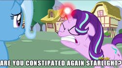 Size: 610x343 | Tagged: safe, derpibooru import, edit, edited screencap, screencap, starlight glimmer, trixie, pony, unicorn, all bottled up, female, image macro, mare, meme, ragelight glimmer