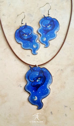 Size: 400x683 | Tagged: safe, princess luna, craft, earring, irl, jewelry, pendant, photo, solo