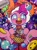 Size: 1536x2074 | Tagged: safe, artist:mosamosa_n, pinkie pie, princess luna, spike, twilight sparkle, alicorn, dragon, earth pony, pony, animal costume, candy, chicken pie, chicken suit, clothes, costume, nightmare night, pixiv