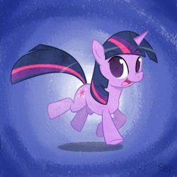 Size: 1080x1080 | Tagged: safe, artist:yikomega, derpibooru import, twilight sparkle, unicorn twilight, pony, unicorn, female, open mouth, solo