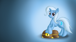 Size: 1920x1080 | Tagged: safe, artist:malamol, derpibooru import, trixie, blushing, trunk