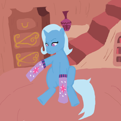 Size: 1800x1800 | Tagged: safe, artist:pcjoyce, derpibooru import, trixie, clothes, female, implied shipping, lesbian, shipping, socks, twixie