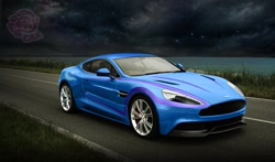 Size: 1280x753 | Tagged: safe, artist:shadowbolt240z, derpibooru import, trixie, ursa major, aston martin, aston martin vanquish, car