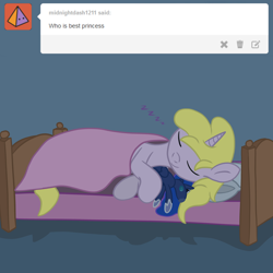 Size: 3000x3000 | Tagged: safe, artist:bigmackintosh, dinky hooves, princess luna, alicorn, pony, best princess, plushie, sleeping, tumblr