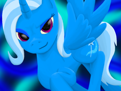 Size: 680x512 | Tagged: safe, artist:tunrae, derpibooru import, trixie, alicorn, pony, alicornified, female, mare, race swap, solo, trixiecorn