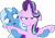 Size: 5000x3499 | Tagged: safe, artist:dashiesparkle, derpibooru import, starlight glimmer, trixie, pony, all bottled up, absurd resolution, cute, floppy ears, simple background, starlight is not amused, transparent background, trixie's puppeteering, unamused, vector