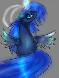 Size: 900x1200 | Tagged: safe, artist:siinys, princess luna, alicorn, pony, female, horn, mare, simple background, solo