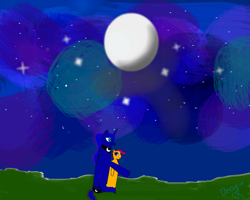 Size: 1280x1024 | Tagged: safe, artist:zoemelody, princess luna, scootaloo, alicorn, pony, female, horn, mare, night