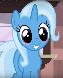 Size: 524x652 | Tagged: safe, derpibooru import, screencap, trixie, pony, unicorn, all bottled up, cute, diatrixes, female, happy, mare, smiling, solo, wide eyes