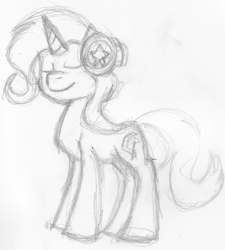 Size: 1280x1423 | Tagged: safe, artist:crusadervx, derpibooru import, trixie, headphones, sketch, smiling