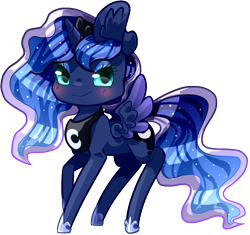 Size: 1000x939 | Tagged: safe, artist:tidalwav-3, princess luna, alicorn, pony, chibi, female, horn, mare, solo