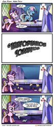 Size: 2697x6365 | Tagged: safe, artist:gray--day, derpibooru import, starlight glimmer, trixie, pony, unicorn, all bottled up, absurd resolution, apple, comic, cutie map, dialogue, female, food, friendship throne, looney tunes, mare, smiling, speech bubble