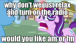 Size: 1280x720 | Tagged: safe, derpibooru import, edit, edited screencap, screencap, starlight glimmer, trixie, pony, unicorn, all bottled up, angry, female, glowing horn, image macro, mare, meme, mr moseby, ragelight glimmer, the suite life of zack and cody, vein bulge