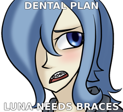 Size: 775x707 | Tagged: safe, artist:7nights, edit, princess luna, human, ask, ask human luna, braces, dental plan, humanized, meme, solo, the simpsons, tumblr