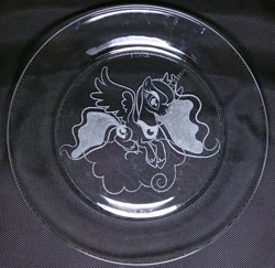 Size: 2180x2116 | Tagged: safe, princess luna, alicorn, pony, craft, engraving, glass, solo