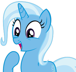 Size: 3228x3069 | Tagged: safe, artist:sketchmcreations, derpibooru import, trixie, pony, unicorn, all bottled up, cute, diatrixes, female, happy, mare, open mouth, raised hoof, simple background, transparent background, vector