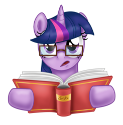 Size: 980x1000 | Tagged: safe, artist:tom-ka, derpibooru import, twilight sparkle, book, glasses