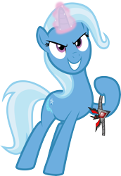 Size: 5000x7259 | Tagged: safe, artist:mrcbleck, derpibooru import, trixie, pony, unicorn, absurd resolution, alicorn amulet, female, grin, magic, mare, simple background, solo, transparent background, vector