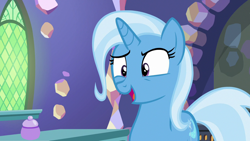 Size: 1280x720 | Tagged: safe, derpibooru import, screencap, trixie, pony, all bottled up, solo