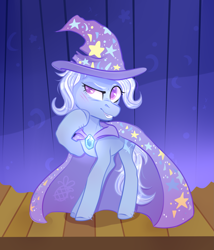 Size: 2913x3400 | Tagged: safe, artist:nutti-frien, derpibooru import, trixie, pony, unicorn, female, mare, solo, stage