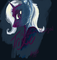 Size: 566x600 | Tagged: safe, artist:poppypool, derpibooru import, trixie, pony, unicorn, bust, female, mare, signature, solo, text