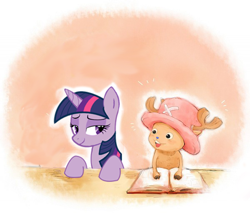 Size: 600x519 | Tagged: safe, artist:irie-mangastudios, derpibooru import, twilight sparkle, one piece, tony tony chopper