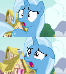 Size: 1280x1440 | Tagged: safe, derpibooru import, screencap, trixie, pony, all bottled up, open mouth, solo