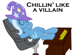 Size: 853x657 | Tagged: safe, artist:filipinoninja95, derpibooru import, trixie, clothes, hat, hooves on the table, simple background, solo, transparent background, trixie's hat