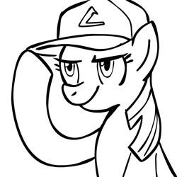 Size: 945x945 | Tagged: safe, artist:megasweet, derpibooru import, twilight sparkle, crossover, hat, monochrome, pokémon