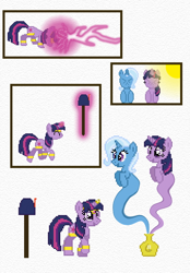 Size: 504x726 | Tagged: safe, artist:verve, derpibooru import, trixie, twilight sparkle, ask genie twilight, asktwixiegenies, comic, duality, female, genie, lesbian, self ponidox, shipping, tumblr, twixie